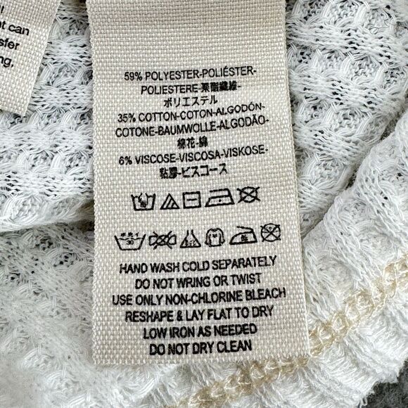 We The Free Waffle Knit Shirt Top Large Dahlia Thermal Long Bell Sleeve V-Neck - Picture 11 of 13